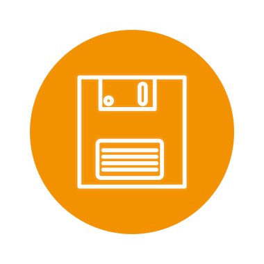 Disket 90 'ların eski stili izole edilmiş simge