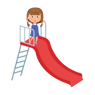 Slayt oyununda sevimli küçük kız