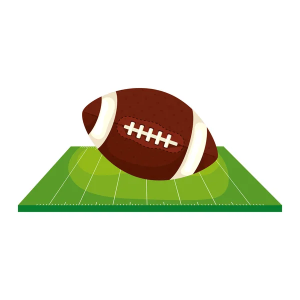Field and ball american football isolated icon — 스톡 벡터