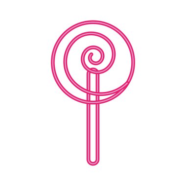 Lolipop yuvarlak retro neon ışığı izole edilmiş simgesi