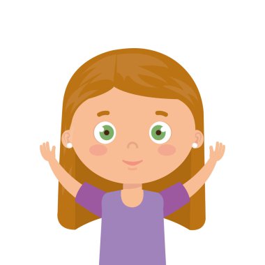 Eller yukarı ile sevimli küçük kız