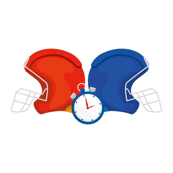 American Football Helme mit Chronometer — Stockvektor