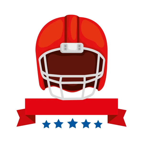 Casco de fútbol americano con cinta y estrellas — Vector de stock