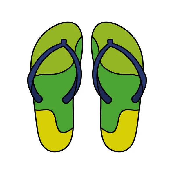 Teenslippers paar geïsoleerd pictogram — Stockvector