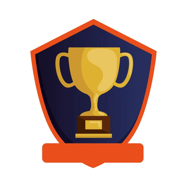 Beker trofee award in schild geïsoleerde pictogram — Stockvector