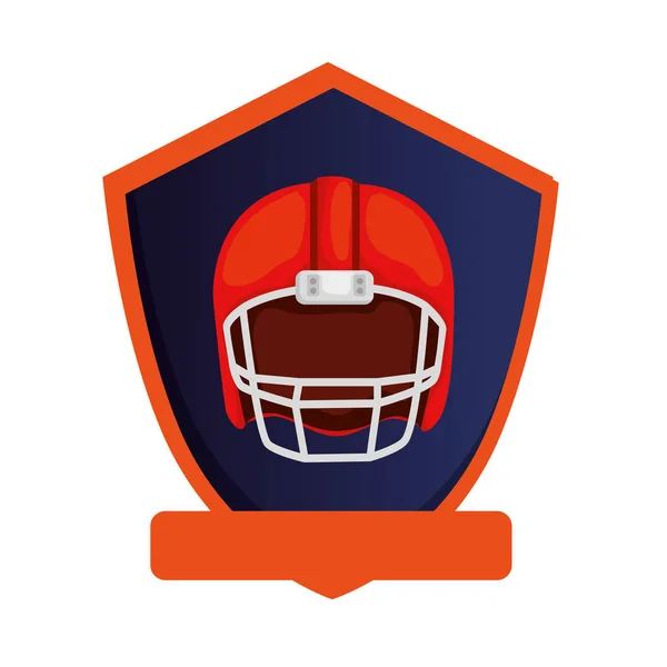 Casque de football américain dans le bouclier icône isolée — Image vectorielle