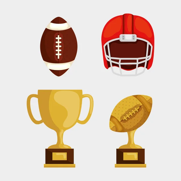 Set icons of american football — Stock Vector