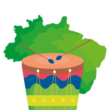 Brezilya haritalı davul enstrümanı