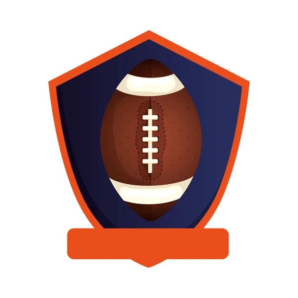 Amerikaanse voetbal helm in schild geïsoleerd pictogram — Stockvector