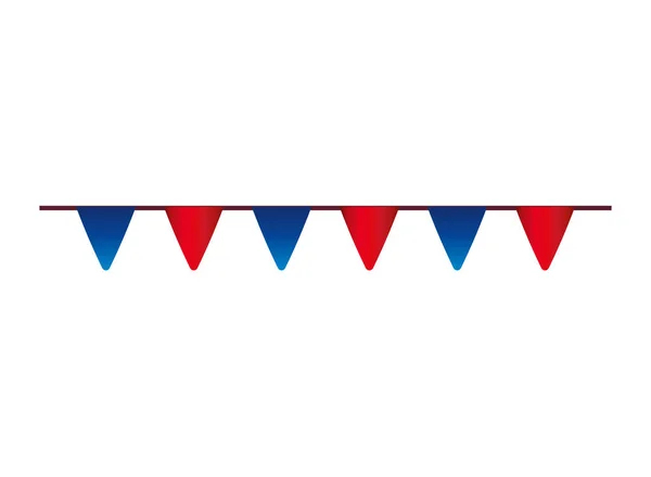 Guirlandes pendaison décoration icône isolée — Image vectorielle
