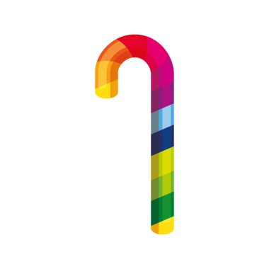 İzole edilmiş baston simgesinde şeker