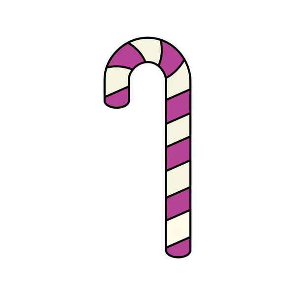 Candy in cane isolated icon — 스톡 벡터