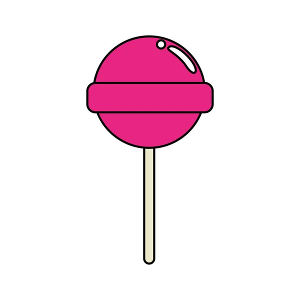 Dulce lollipop delicioso icono aislado — Vector de stock