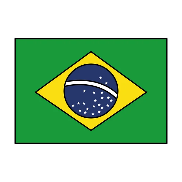 Bandeira do brasil ícone isolado — Vetor de Stock