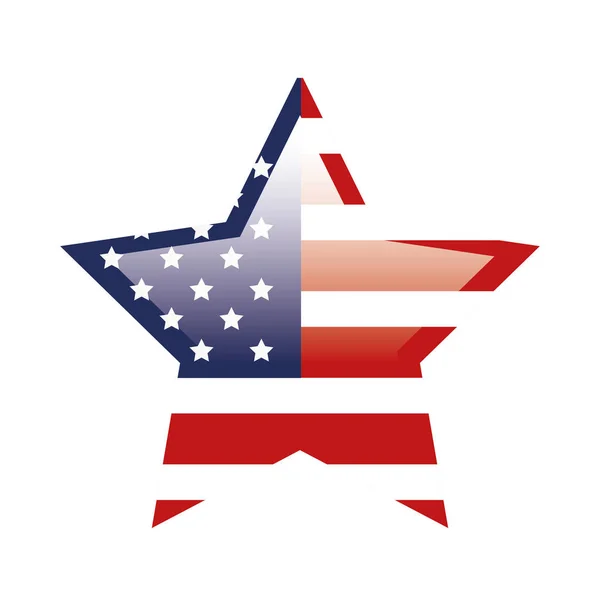 Bandeira dos estados unidos em forma de estrela — Vetor de Stock