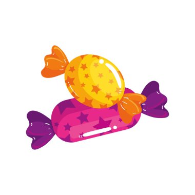 İzole edilmiş ambalaj simgesinde şekerler