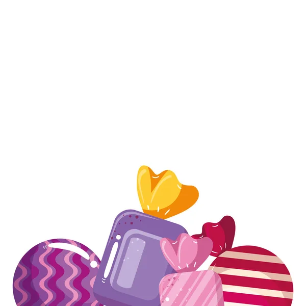 Set of candies isolated icon — 스톡 벡터