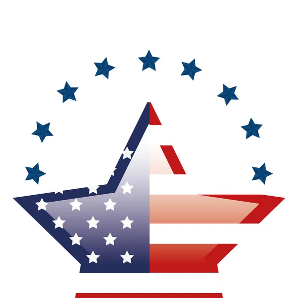 Egyesült Államok zászló alakú csillag — Stock Vector