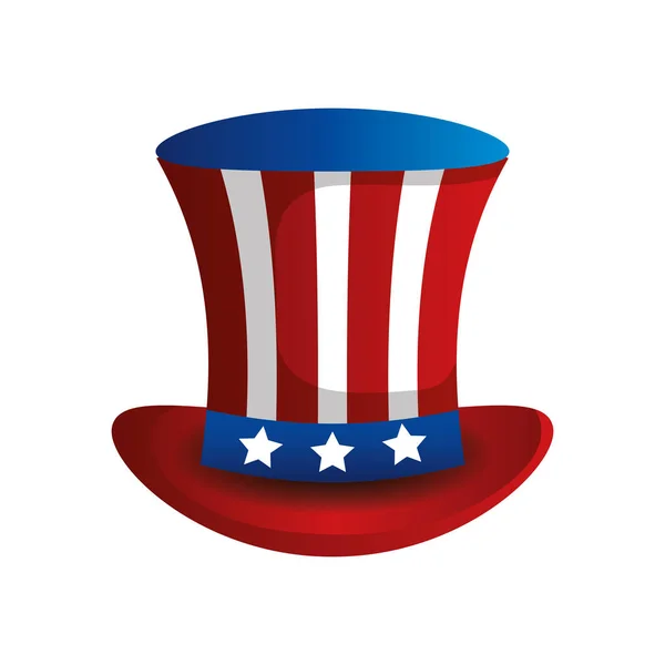 Top hat traditional of usa isolated icon — 스톡 벡터