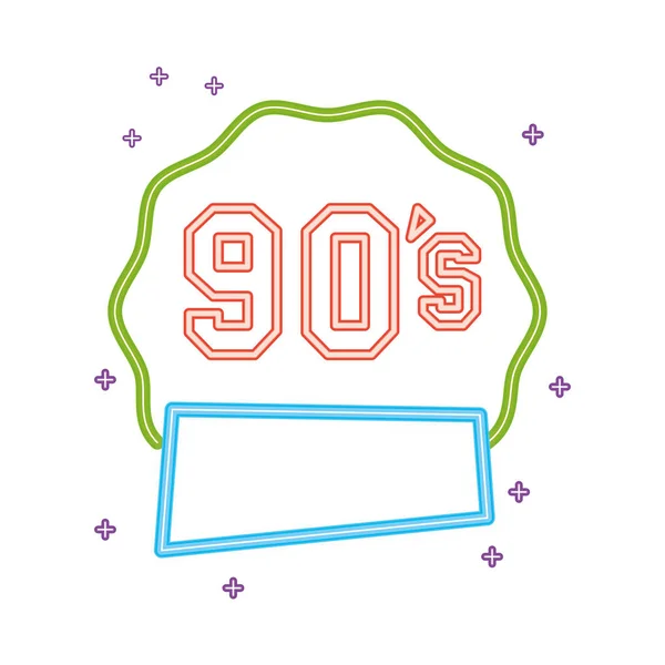 90-talstecken retro stil neon ljus — Stock vektor