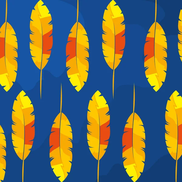 Fond de plumes exotiques icônes — Image vectorielle