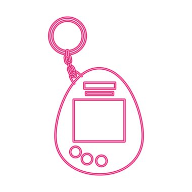 Video oyunu maskotu 90 'ların stili neon ışığı