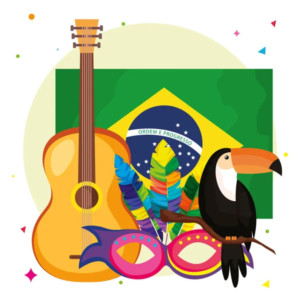 Set di icone brasiliana tradizionale — Vettoriale Stock