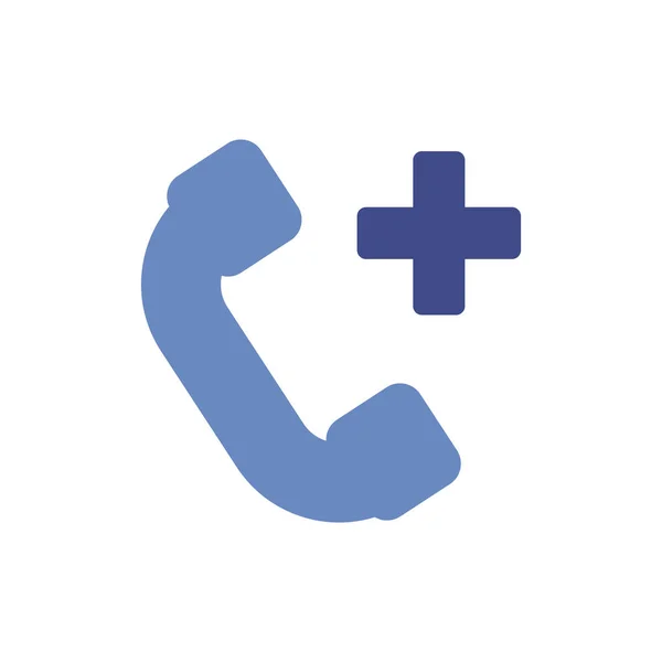 Telefone com símbolo médico cruz — Vetor de Stock