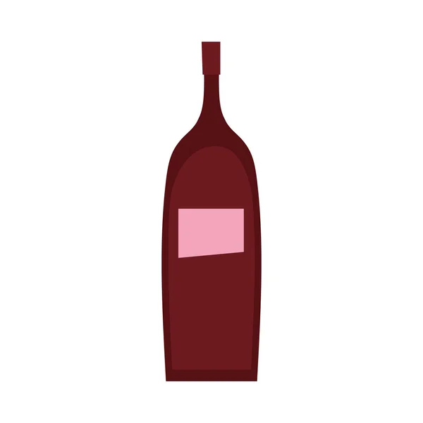 Vino botella bebida aislado icono — Vector de stock