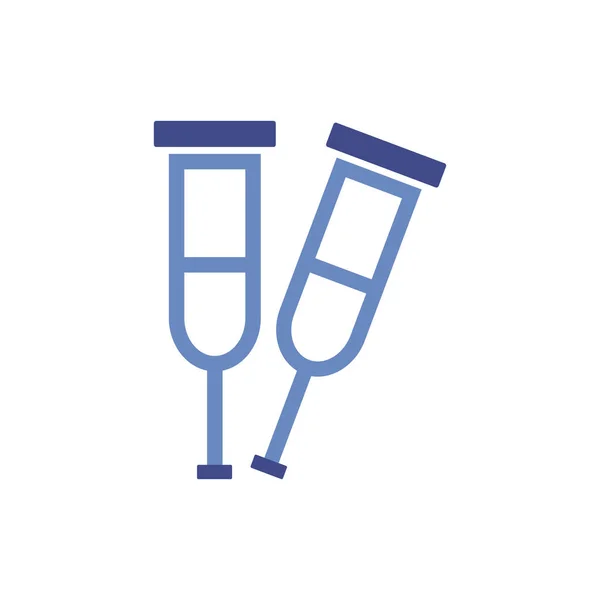 Crutches medical tool isolated icon 矢量图形
