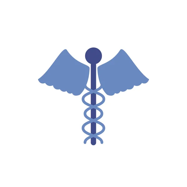 Caduceo símbolo médico icono plano — Archivo Imágenes Vectoriales