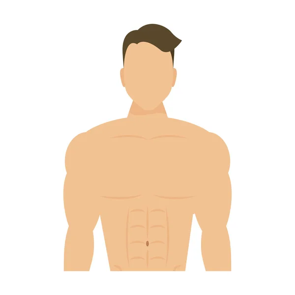 Joven atleta sin camisa — Vector de stock