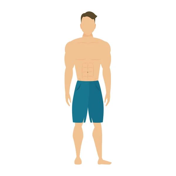 Jeune homme athlète sans chemise — Image vectorielle