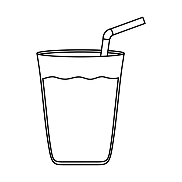 Jugo en el icono de la bebida de vidrio — Vector de stock
