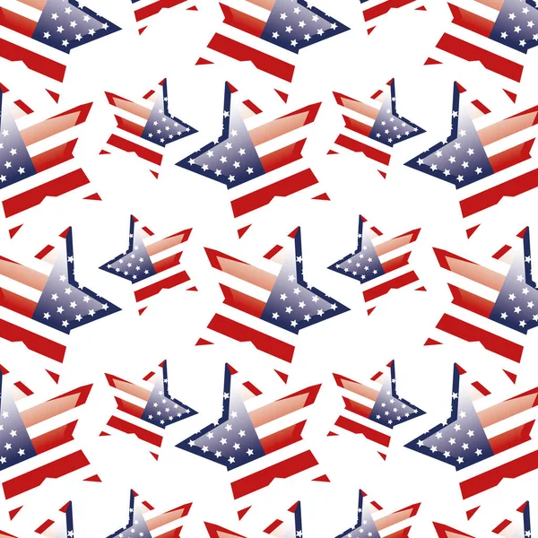 Background of united states flags in shape stars — Stock vektor