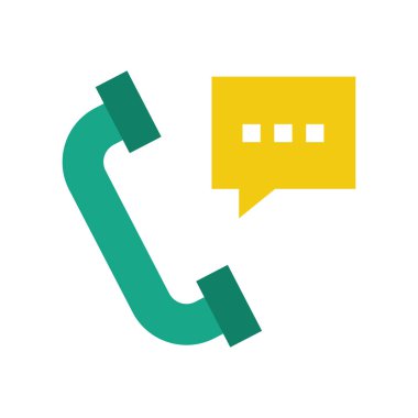 telephone with speech bubble icon