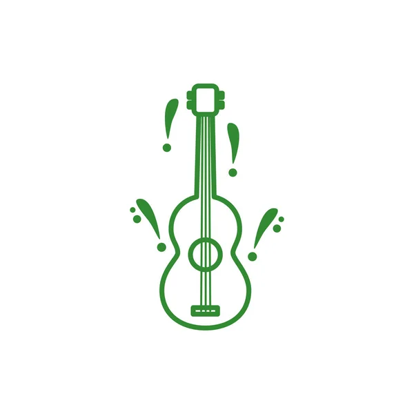 Gitár hangszer elszigetelt ikon — Stock Vector