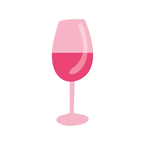 Wein Tasse trinken isolierte Ikone — Stockvektor