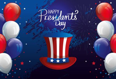 Silindir şapka ve balonlarla başkanlar günün kutlu olsun helyum