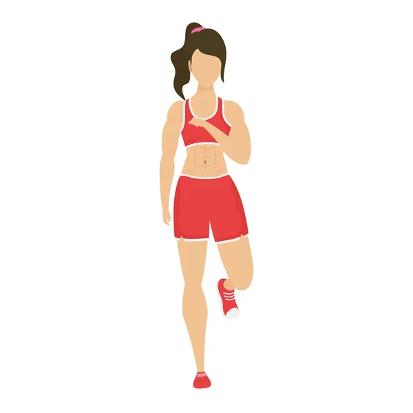 Jeune femme athlète personnage de course — Image vectorielle
