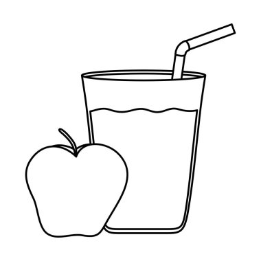 apple fresh fruit with juice glass