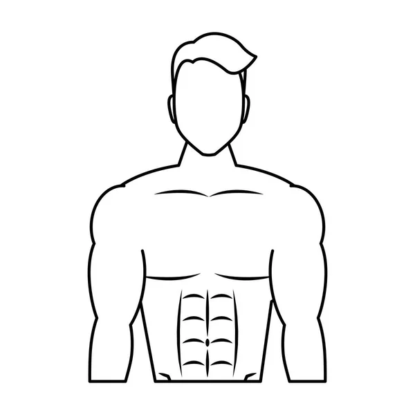 Young man athlete without shirt — Stock Vector