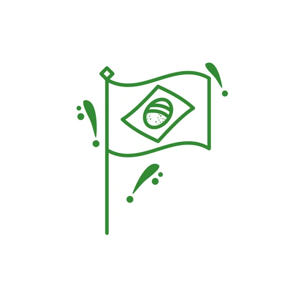 Ikona izolowanego kraju bandery brazylijskiej — Wektor stockowy