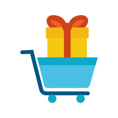 shopping cart market with gift