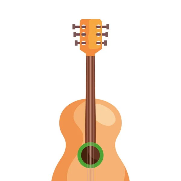 Instrumento de guitarra ícone isolado musical — Vetor de Stock