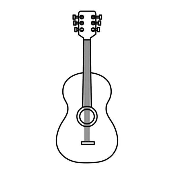 Instrumento de guitarra ícone isolado musical — Vetor de Stock