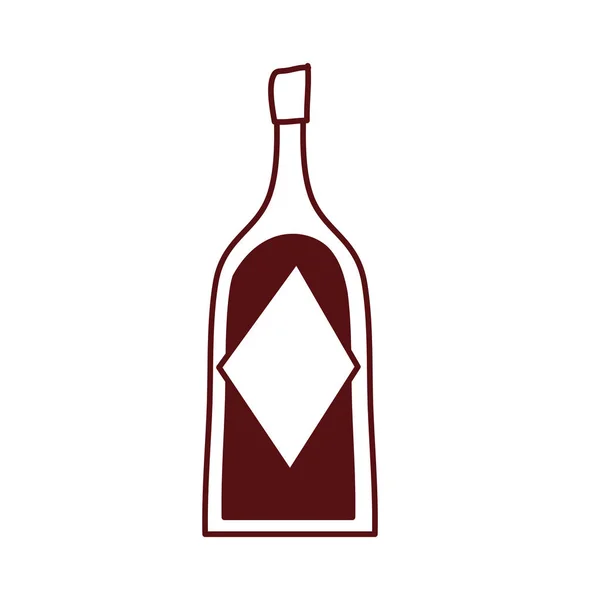 Borosüveg ital izolált ikon — Stock Vector