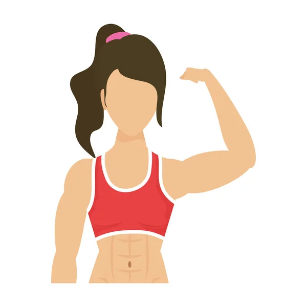 Young strong woman athlete character healthy lifestyle — 图库矢量图片