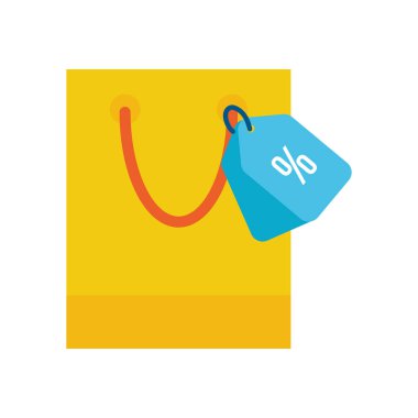 paper shopping bag with percent tag