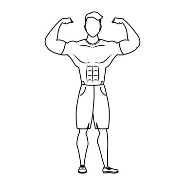 young strong man athlete character